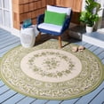 thumbnail image 3 of Safavieh Courtyard Dorian Oriental Indoor/Outdoor Area Rug, Cream/Green, 6'7" x 6'7" Round, 3 of 10