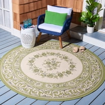 Safavieh Courtyard Dorian Oriental Indoor/Outdoor Area Rug, Cream/Green, 5'3" x 5'3" Round