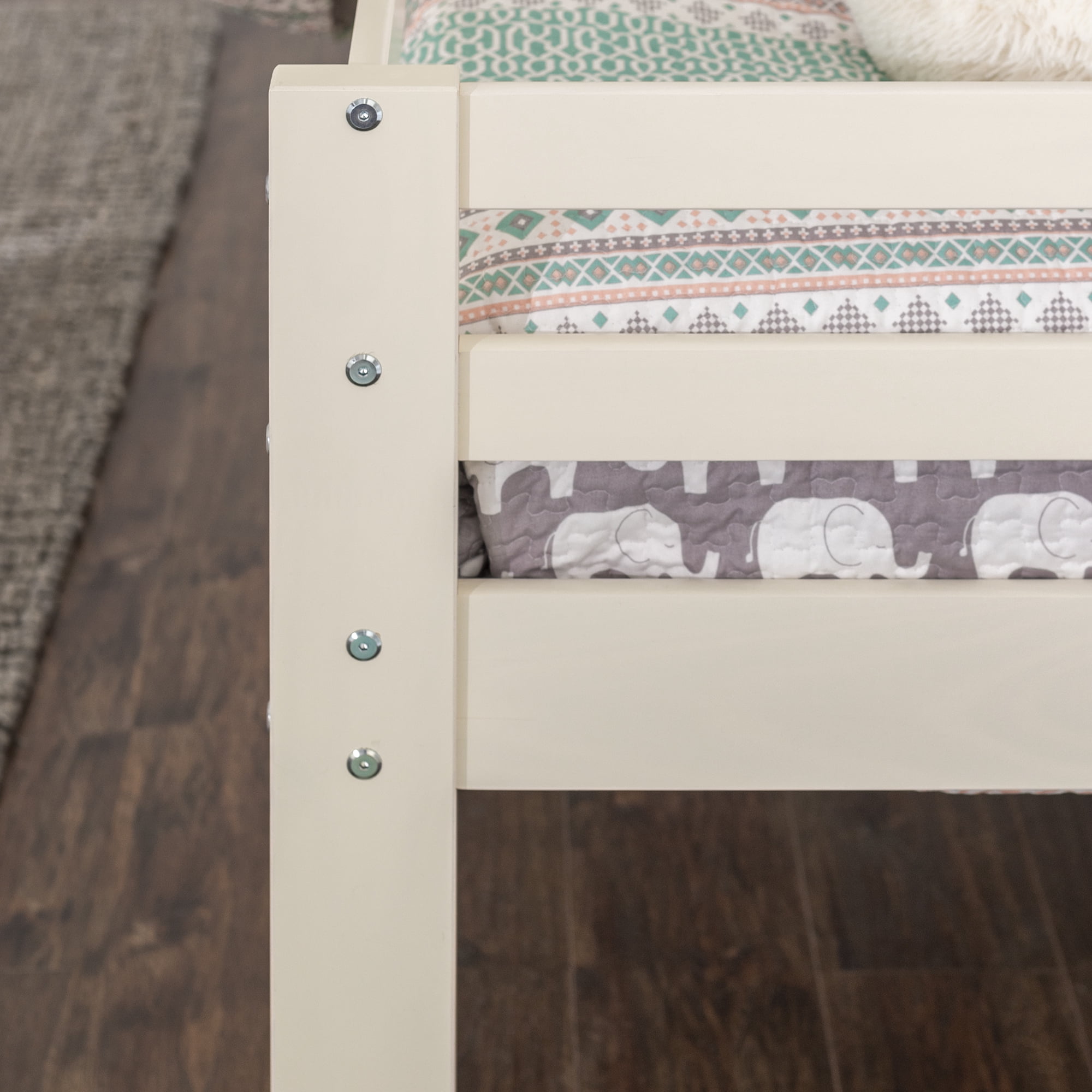 Manor Park Traditional Solid Wood Twin Low Loft Bed, White