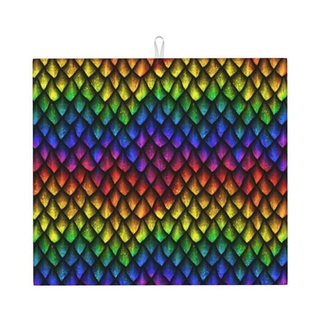 

Vsdgher Dragon Scales Print Dish Drying Mat Kitchen Counter Mat Dish Drying Pad for Dishes Utensils Pots and Pans 16 x 18