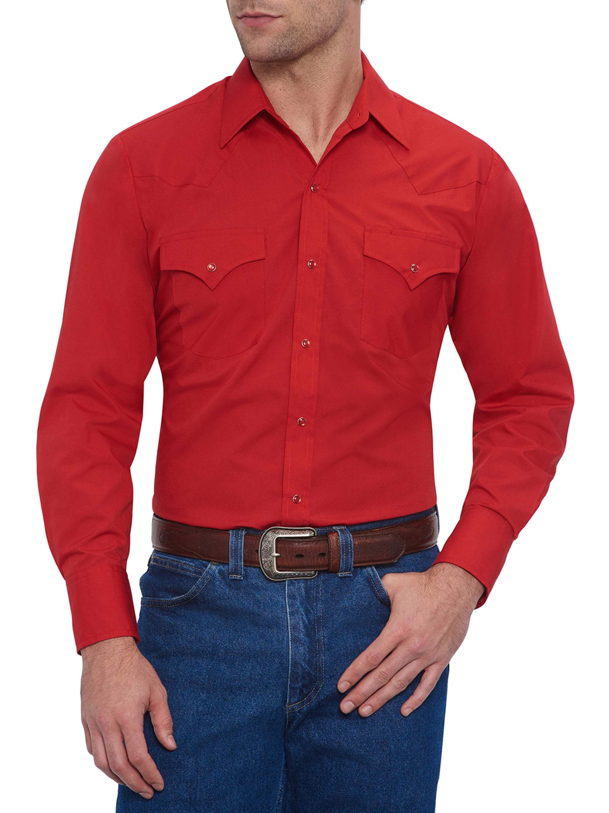Long Sleeve Solid Western Shirt 