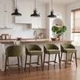 thumbnail image 2 of Guyou Modern Bar Stools Set of 4, 26" Counter Height Bar Stools with Footrests, Chenille Upholstered Kitchen Island Chairs for Dining Rooms, Kitchens, and Bars, Green, 2 of 10