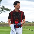 thumbnail image 3 of Balery Black Panther Red Background Camisa Polo de Hombre con Estampado, de Manga Corta y Tejido Medio, Camisa Tipo Golf Polo-3X-Large, 3 of 6