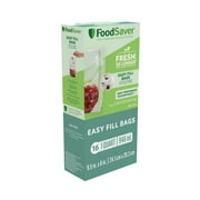 FoodSaver Easy Fill 1 Quart Vacuum Sealer Commercial Grade and Reusable Bags, 16 Count, Plastic