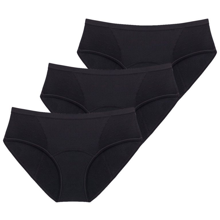 Valcatch 3 Pack Menstrual Period Underwear for Women Mid Waist 4-Layer  Leakproof Cotton Postpartum Ladies Panties Briefs 