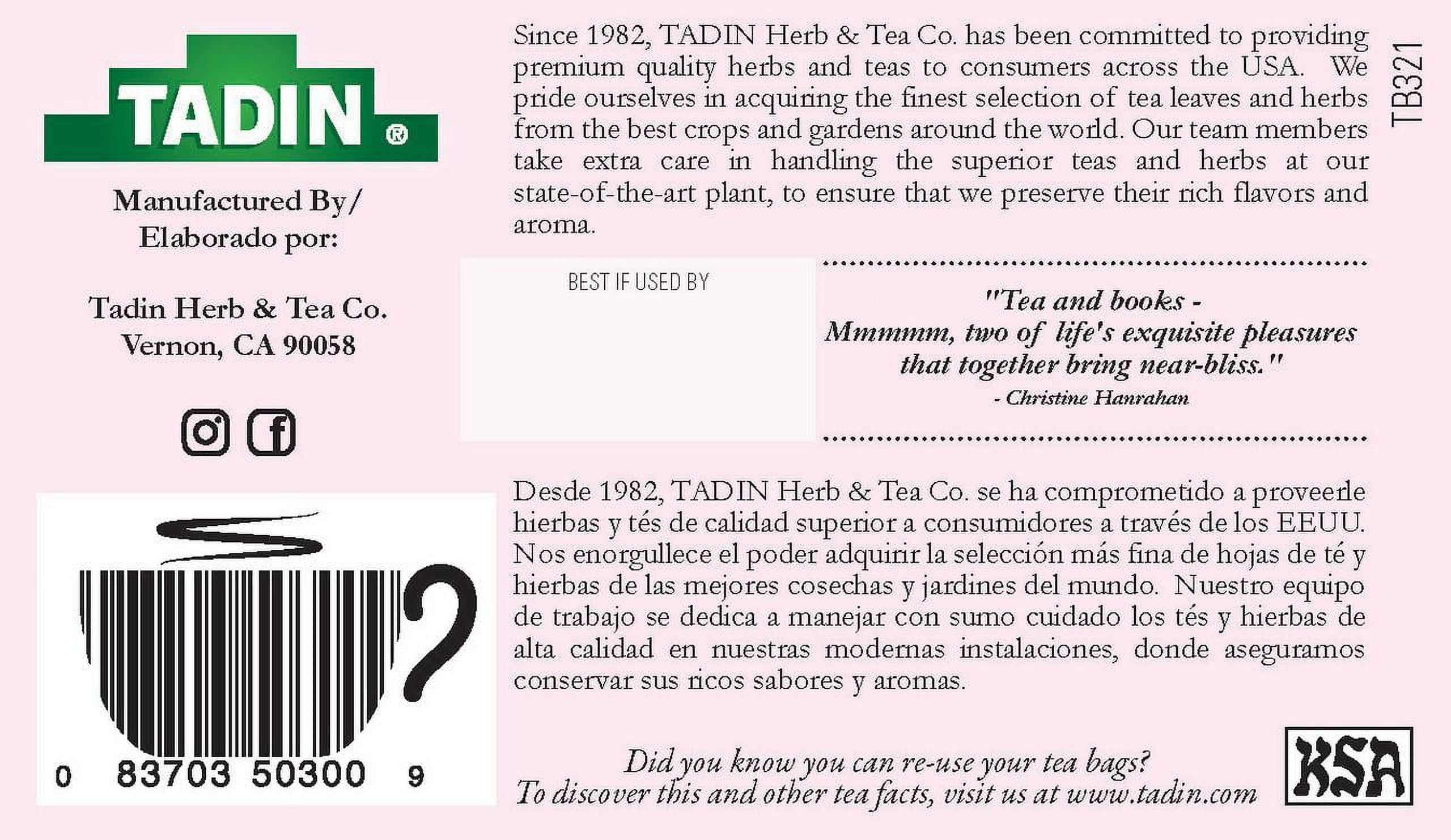 (2 pack) Tadin Seven Blossoms Tea, Herbal Tea, Caffeine-Free Tea, Herbal Tea Bags, 24 Count, Pack of 1