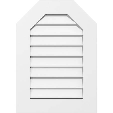 

30 W x 24 H Octagonal Top Surface Mount PVC Gable Vent: Non-Functional w/ 3-1/2 W x 1 P Standard Frame