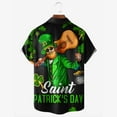 thumbnail image 3 of Tuosodrolic Mens St.Patrick's Day Shirt Irish Clover Print Casual Short Sleeve Hawaiian Button Up Shirts Graphic Tees Top, 3 of 4
