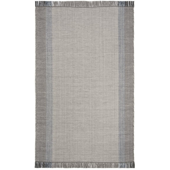 SAFAVIEH Montauk Sharlene Solid Cotton Area Rug, Blue/Grey, 5' x 8'