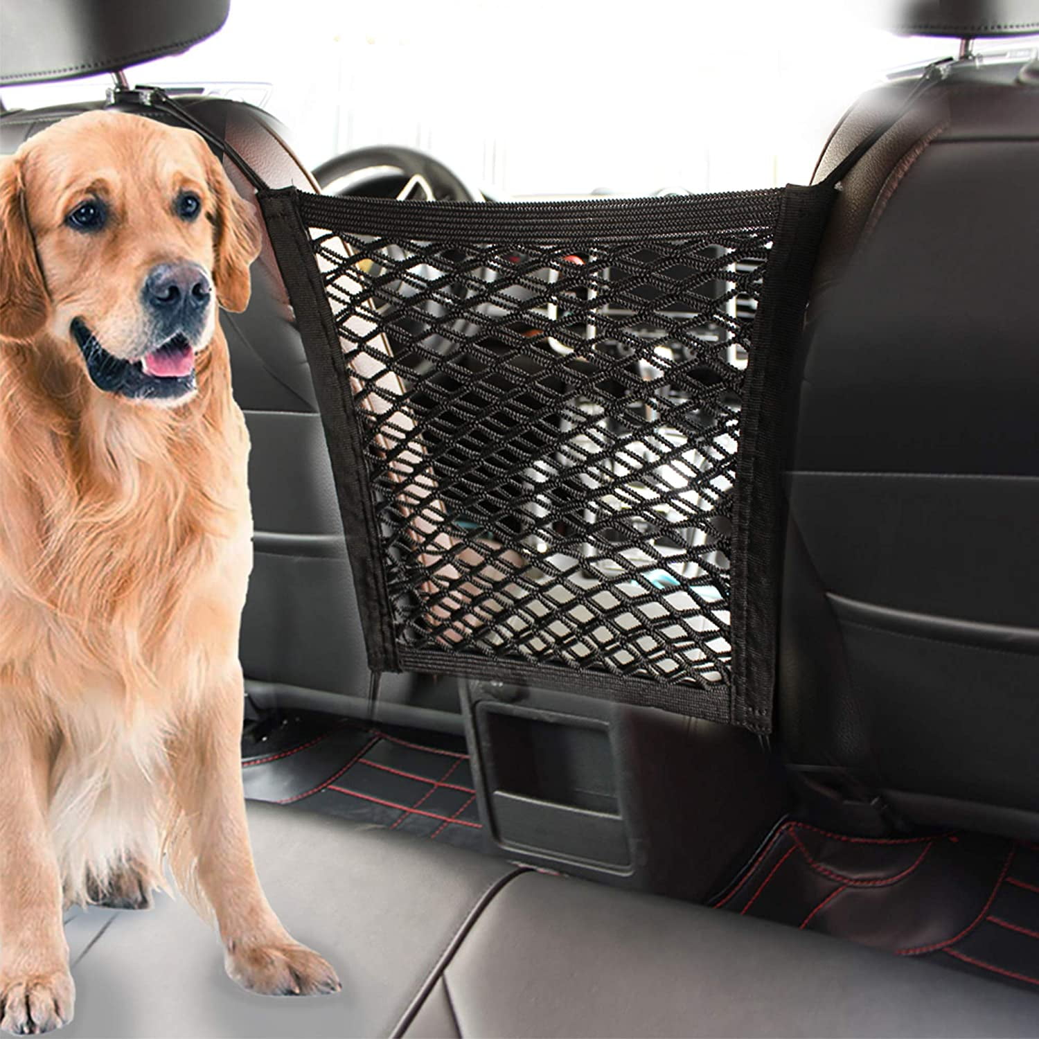 Adjustable Pet Dog Mesh See Through Dog Car Barrier Back Seat Safety Pet Net 