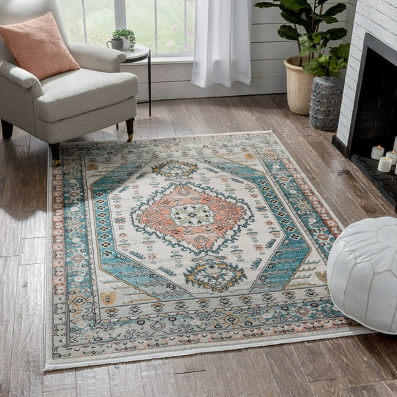 Well Woven Indira Julita Vintage Bohemian Tribal Blue 7'10" x 9'10" Area Rug