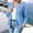 Light Blue, variant on Womens Bomber Jacket with Pockets- Zip Up Long Sleeve Lightweight Casual Track Jackets Fall Outwear Gray Size 2XL