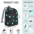 thumbnail image 5 of Alien Head and UFO Deep Black Pattern Backpack for School, Cute School Bag with Adjustable Shoulder Straps and Padded Back, 15.7"x11.8"x5.5", 5 of 5