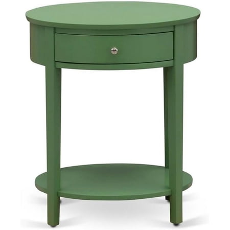 East West Furniture HI-12-ET Mid Century Modern Nightstand with 1 Wood Drawer Stable and Sturdy Constructed – Clover Green Finish