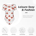 thumbnail image 6 of Naloa Hand Drawn Watermelon Women's Short-Sleeved Onesie, One-Piece Swimsuit for Parties, dates, clubs - Small, 6 of 9