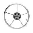thumbnail image 4 of Sidaley Volante de barco de acero inoxidable, espejo pulido, eje de 3/4 pulgadas, accesorios universales para botes de remos al aire libre con Bombillas para automóviles, 4 of 6