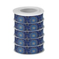 thumbnail image 2 of 5 Rolls Christmas Ribbon 1.5 inch Wide Decorative Ribbon for Gift Wrapping and Holiday Decorations Blue Kaleidoscopic Pattern, 2 of 7