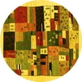 thumbnail image 1 of Ahgly Company Indoor Round Abstract Yellow Contemporary Area Rugs, 5' Round, 1 of 4