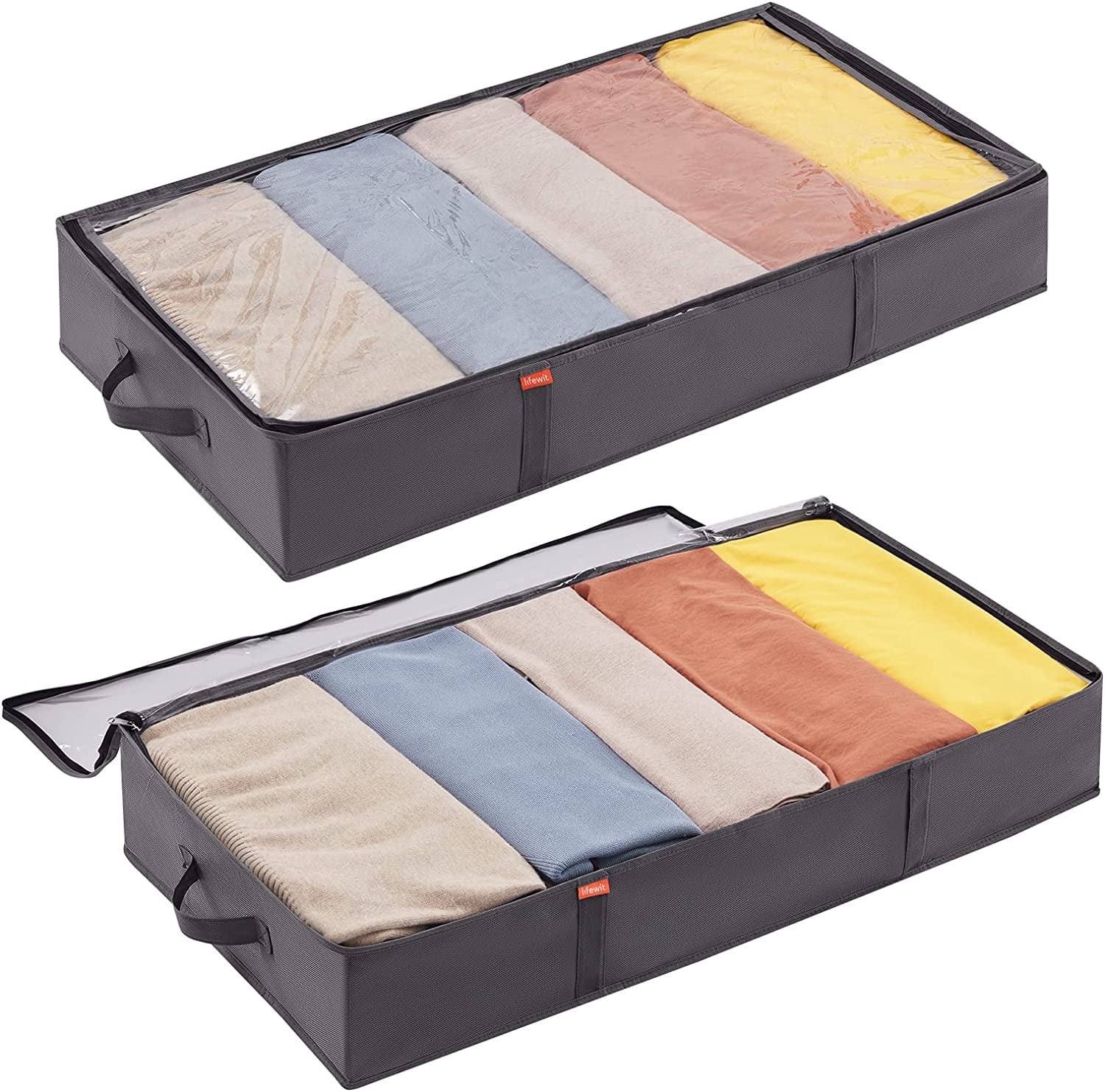 Dark Grey Under Bed Shoe Storage Bag 12 Compartment Compactor Zip Close Organise 