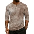 thumbnail image 2 of CCRFTGI Henley Shirts for Men 3/4 Sleeve Raglan Big and Tall Tie Dye T Shirts Sport Athletic Button Classic Summer Fall Tee Tops Red L, 2 of 8