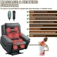 thumbnail image 6 of Power Lift Recliner for Elderly 28 Inch Wide Seat, Lay Flat Lift Chair with Heat Massage, Cup Holder & Wireless Phone Charger, USB Type C Charging, Big Tall 400 lbs, 6 of 9