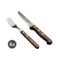 thumbnail image 3 of Tramontina Churrasco BBQ 12-Piece Stainless Steel Polywood Steak Knife and Fork Set –  Serrated Blades Silverware Set, Outdoor Dining, 3 of 4