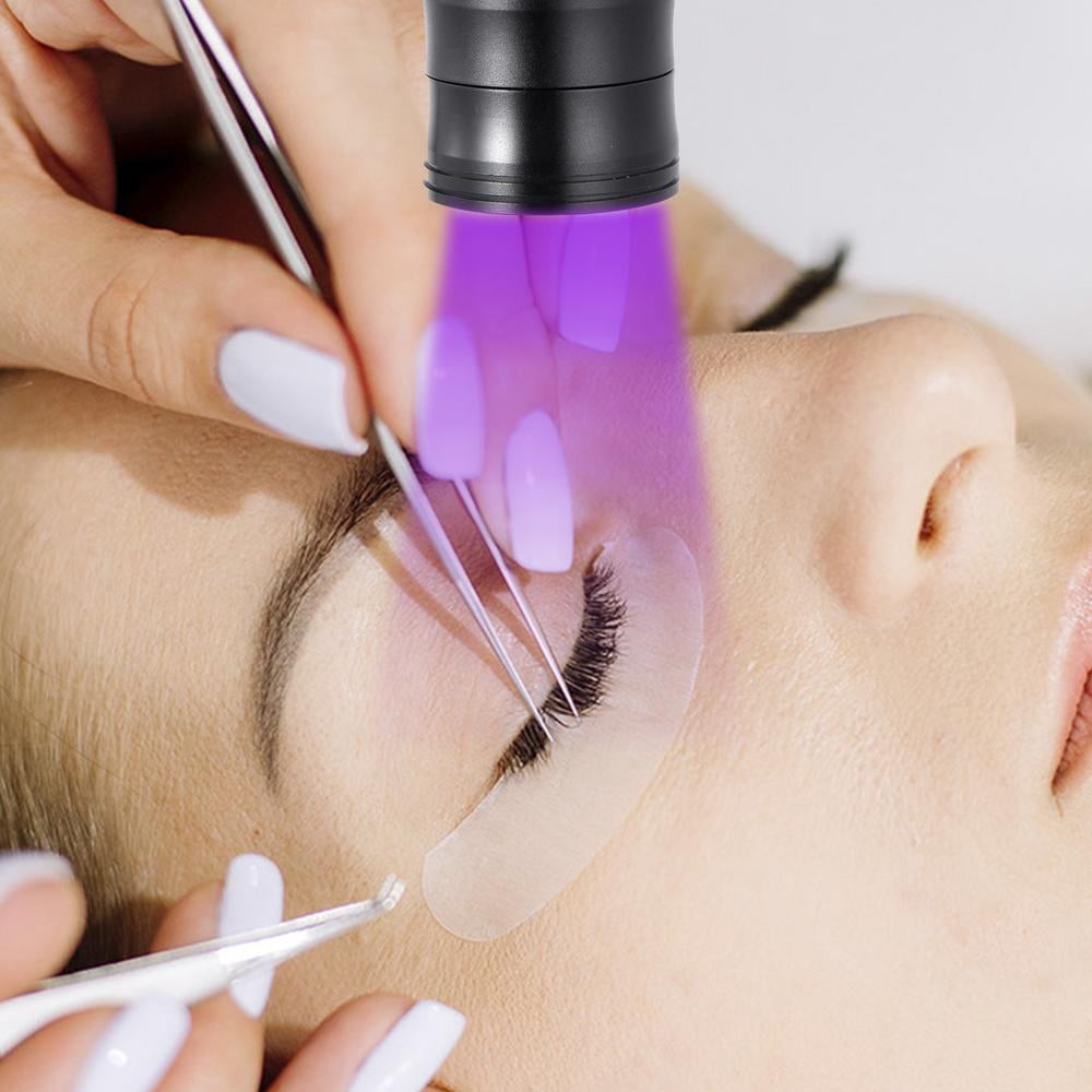 VAHIGCY 10W UV Lash Lamp with Foot Pedal, Rapid Dry in 3 Seconds for Eyelash Extension Grafting Eyebrow Beauty Salon, Adjustable Angle and Light Spot Size, UV Lamp for Lash Tech (Black)
