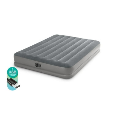 Intex 12" Queen Dura-Beam Prestige Air Mattress Bed with Built-in USB Powered Pump