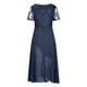 thumbnail image 2 of Vestido largo de noche de gasa con cuello en V y encaje calado para mujer - Dama de honor/fiesta de graduación, sin mangas, silueta holgada, 2 of 5