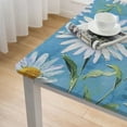 thumbnail image 4 of HAOXIT Square Watercolor Floral Daisy Spring Summer Elastic Edge Fitted Table Cover Fits Square Tables white, 4 of 7