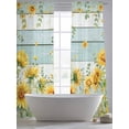 thumbnail image 4 of Sunflower Sheer Curtains 108 Inch Length 2 Panels Set, Summer Eucalyptus Botanical Floral Teal Wood Voile Window Treatment Semi Sheer Long Curtains Drapes for Bedroom/Living Room/Kitchen 52"x108"x2, 4 of 7