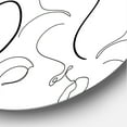 thumbnail image 3 of Designart - Monochrome One Line Drawing Portraits - Modern Metal Circle Wall Art, 3 of 5
