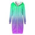 thumbnail image 5 of LYXSSBYX Hoodies for Women Zip up Front Women's Printed Loose Fitting Long Sleeved Hoodie Hoodie Top Long Jacket, 5 of 5
