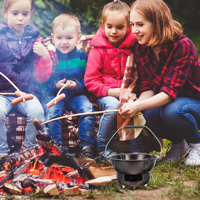 GAXIRE 1Set Portable Bbq Stove Iron Material Coffee Color Outdoor Heating and Barbecue Grill