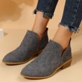 thumbnail image 4 of Women's Pointed Toe Cutout Rivet Low Heeled Boots Chelsea Boots, 4 of 5