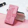 thumbnail image 6 of Wallet Case for Motorola Moto G Play 2024,PU Leather Wallet Flip Protective Phone Case Wrist Strap Card Slots Holder Pocket Emboss Butterfly Flower Stand Case for Motorola Moto G Play 2024 Pink, 6 of 14