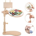 thumbnail image 1 of Embroidery Hoop Stand Adjustable Sitting Cross Stitch Stand Easy to Use Wooden Embroidery Hoop Holder Cross Stitch Stand for Art Craft Sewing Projects, 1 of 8