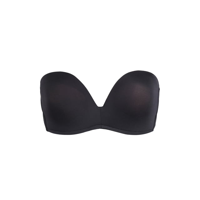 Sostén strapless balconette de novia con push up y antideslizante para mujer INSPIRE CHIC, color negro, talla 38B que se ajusta a 34A y 34B