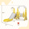 thumbnail image 6 of TOBBI 4 in 1 Toddler Climber and Swing Set, Play Climber Freestanding Slides Playset for Kids, Indoor Outdoor Playground Toy with Basketball Hoop & Ball Yellow, 6 of 7
