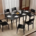 thumbnail image 4 of Costway Extendable Dining Table Set with 2 Rectangular Tables for 4-6 People, Space-saving Black, 4 of 10