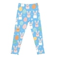 thumbnail image 5 of shoper Easter Day Graphic Leggings High Waisted Yoga Pants for Girls Workout Running Sports Stretch Trousers Cute Printed Girls Stretch Leggings 3-14 Years Light Blue, 5 of 5