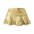 thumbnail image 4 of XIAOCHA Summer Shiny Micro Mini Skirt for Women Solid Leather Ruffle Hem Night Club Skirts, 4 of 4