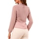 thumbnail image 3 of INSPIRAR CHIC Blusa de gasa con cuello simulado y volantes de puntos suizos semitransparentes para mujer XS Rosa, 3 of 7