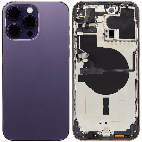 Replacement Back Housing W/ Small Installed Compatible For iPhone 14 Pro Max (US) (Aftermarket  ) (Deep Purple)