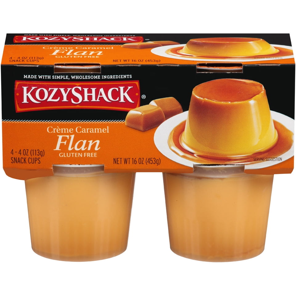 Kozy Shack GlutenFree Crème Caramel Flan Snack Cup, 4 Oz., 4 Count