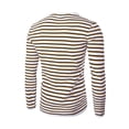 thumbnail image 3 of Unique Bargains Men's Long Sleeve Pullover Top Crew Neck Striped T-Shirts 36 Brown, 3 of 7