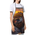 thumbnail image 3 of Fuzoiu Lizard With Sunglasses Sunset Print Waterproof Apron, Kitchen Apron for Women Men Chef, Apron for Christmas Dinner Party Cooking Baking Crafting House Cleaning Kitchen, 3 of 7