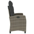 thumbnail image 2 of vidaXL Reclining Garden Bench with Cushions Grey Poly Rattan, 2 of 5
