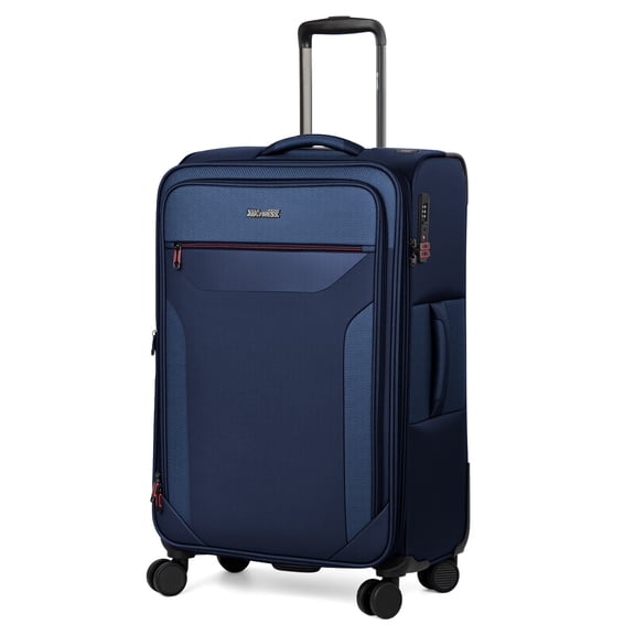 New York Xpress 28" Softside Expandable Checked Luggage, Lightweight Spinner Suitcase with TSA Lock, Navy - WD8817
