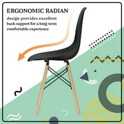 Furmax Modern Dining Chair Set of 4 Mid Century DSW Shell Chair for Kitchen, Dining, Bedroom, Living Room,Black